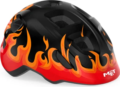 Produktbild von MET Hooray Black Flames/Glossy S (52-55 cm) Kinder fahrradhelm
