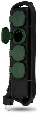 Produktbild von REV 0512468555, 1,4 m, Draußen, Type F (CEE 7/4), IP44, Spritzwassergeschützt, Schwarz, Grün