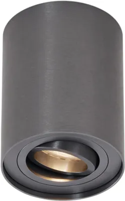 Produktbild von QAZQA - Modern Moderner Einbaustrahler Gunmetal GU10 50mm schwenkbar - Rondoo Up I Wohnzimmer I Schlafzimmer - Aluminium Rund - LED geeignet GU10