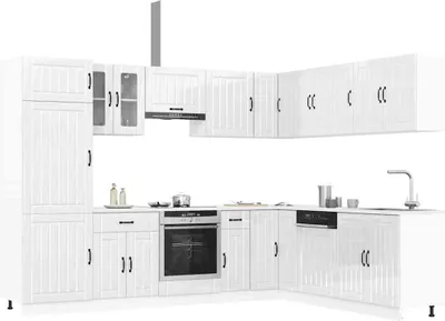 Produktbild von "2026 Promotion" 14-tlg. Küchenschrank-Set - mit Stauraum - Lucca Hochglanz-Weiß Holzwerkstoff - Küchenschränke CC17397