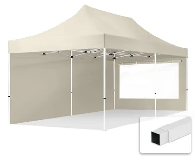 Produktbild von TOOLPORT 3x6m Stahl Faltpavillon, inkl. 2 Seitenteile, creme