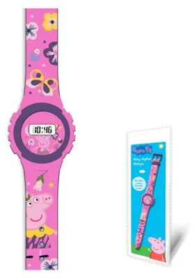 Produktbild von Peppa Wutz Armbanduhr (Digital) Kinderuhr Uhr Watch Pig rosa lila pink Mädchen