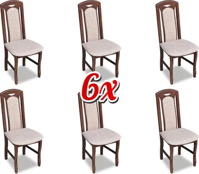 Immagine prodotto di Sala da pranzo Sedia Sedie Seduta Moderna Poltrona in legno massiccio Set 6x Lusso Ristorante