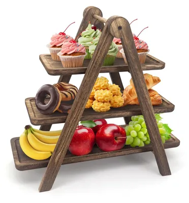 Productafbeelding van Solidchoice - 3-Laags Houten Cupcake Stand