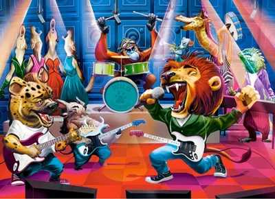 Produktbild von CASTORLAND Puzzle Tierisches Rockkonzert 300 Teile