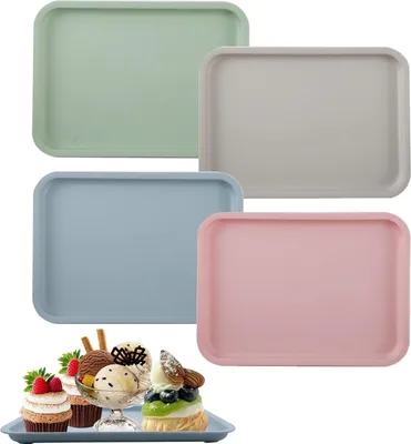 Produktbild von Rechteckiges Tablett - rutschfest - 1 Stück - Kunststoff - 24,5 x 17,5 cm