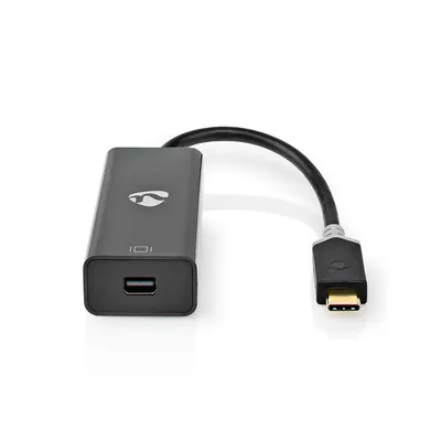 Produktbild von Nedis USB-C Adapter - USB 3.2 Gen 1 - USB-C Stecker - Mini DisplayPort Buchse - 0.20 m - Rund - Vergoldet - PVC - Anthrazit - Box