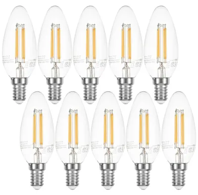 Imagen del producto de 10 x LED Filamento Vela 3W casi como 40W E14 Bombillas De Luz Incandescente