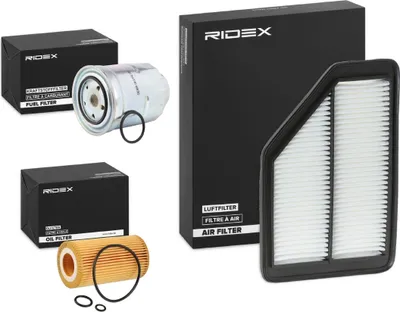 Produktbild von RIDEX Filterset Inspektionspaket Filtersatz für HONDA CR-V II (RD) FR-V (BE)