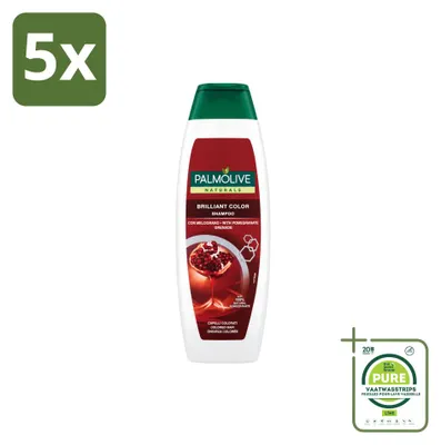 Productafbeelding van 5 x Palmolive Naturals Shampoo voor gekleurd haar, Brilliant Color, 350 ml - Grote verpakking - 5 stuks