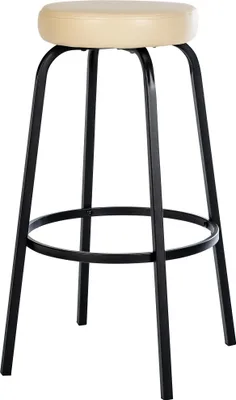 Produktbild von CLP Barhocker Kamari gepolstert Samt- oder Kunstlederbezug Metallgestell creme Material Kunstleder