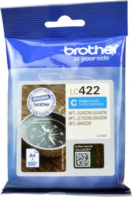 Produktbild von Brother LC422C, Cyan, 1 Stück(e), 550 Seiten, Einzelpackung