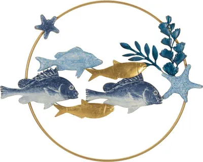 Zdjęcie produktu dla Panel ścienny o Ferretti Marine 77x5x63 cm niebieskie złoto