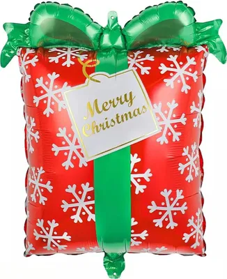 Produktbild von Folienballon Weihnachten, Geschenk Merry Christmas rot, ca. 68 x 49 cm