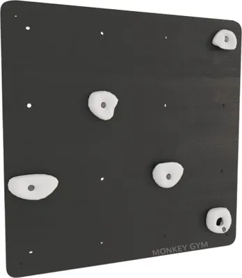 Produktbild von Kletterwand Set Schwarz mit Weißen Griffen