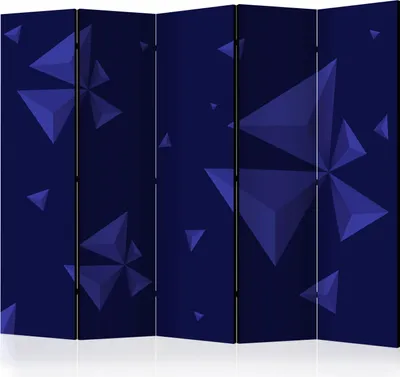 Produktbild von Akusticher Raumteiler 3D Effekt Foto Paravent 225x172 cm beidseitig auf Vlies-Leinwand bedruckt Akustikschaum Trennwand Spanische Wand Sichtschutz Home Office geometrische Muster n-C-0244-z-c