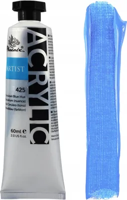 Zdjęcie produktu dla Farba Akrylowa Phoenix Artist 425 Cerulean Blue Hue – Profesjonalna Błękitna, 60 ml, Wysokopigmentowana Farba Artystyczna