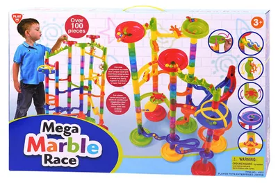 Produktbild von Playgo Murmelbahn Mega Race - 100-teiliges buntes Spielzeug