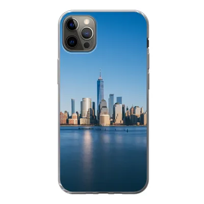 Produktbild von MuchoWow® Handyhülle Schutzhülle Hülle für iPhone 13 Pro Max New York - Skyline - Blau Silikon Softcase Handy Hülle - Mobiltelefon