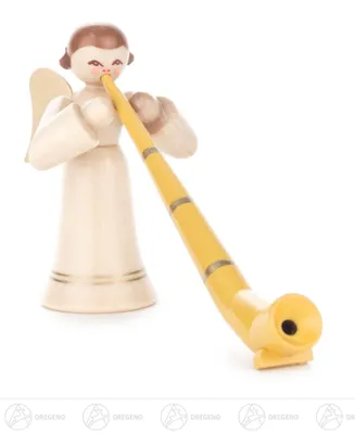 Produktbild von Engel mit Alphorn, langer Rock, natur  Höhe ca 6 cm NEU