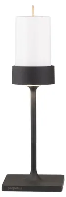 Immagine prodotto di Perpetua Lampada da tavolo ricaricabile e senza fili in alluminio nero, design compatto con batteria sostituibile magnetica, grado IP54