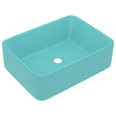 Image de vidaXL Lavabo de luxe mat vert clair 41x30x12 cm Céramique