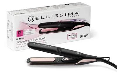 Productafbeelding van Bellissima B-Mini, stijltang, geschikt voor warm en droog haar, 200°C, zwart, roze, keramisch