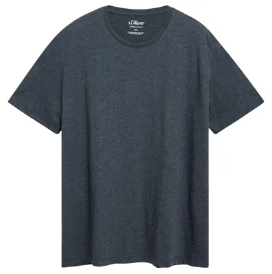 Produktbild von s.Oliver Übergrößen T-Shirt navy melange Rundhals