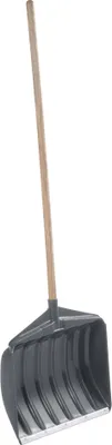 Image de EDA 010391 G BX16 EDA Pelle à neige avec manche en bois, largeur : 460 mm, grise