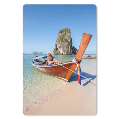 Produktbild von MuchoWow® Mauspad Mousepad Strand - Frau - Boot 18x27 cm - Mousepads - Maus Mat - Pad - Mausunterlage
