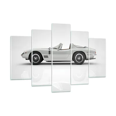 Produktbild von Bilder auf glas - 5 Teile - Sportlich Auto Vintage - 150x100cm - Glasbilder - Wandbilder - Bilder - zum Aufhängen bereit - Wanddekoration aus Glas - Glas Bilder - Wandbild auf Glas - GEA150x100-4872