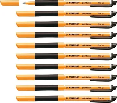 Produktbild von Tintenroller - STABILO pointVisco - 10er Pack - schwarz