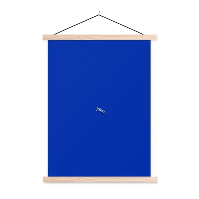 Produktbild von MuchoWow® Textilposter Vintage - Blau - Frau 40x53 cm mit holzfarbenen Rahmen - Schlafzimmer