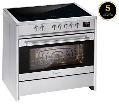 Produktbild von GURARI Induktions-Standherd GCH E 913 X , Induktions Standherd 90 cm/ FLEX ZONE/ Booster/ Range Coocker / 121L/