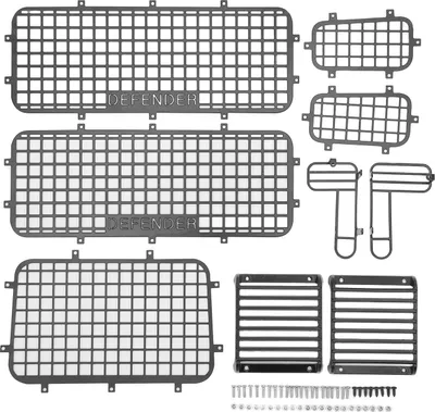Zdjęcie produktu dla Siatka okienna RC, metalowa siatka okienna RC, siatka okienna RC, siatka ochronna RC Crawler, osłona okienna RC Defender, akcesoria RC