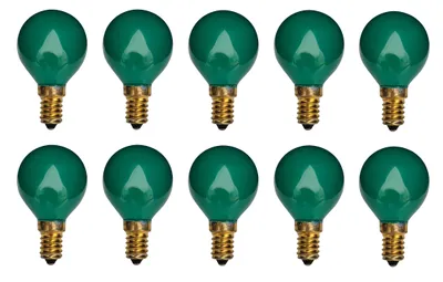 Produktbild von 10x Glühbirne Glühlampe Kugel E14 25W 25 Watt Farbe Tannengrün matt