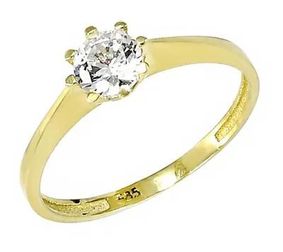 Produktbild von Goldring mit Zirkonia, Verlobungsring, hypoallergen, Ringgröße 57, Breite 1,5 mm, Breite der Oberseite 6,2 mm, staatlich punziert