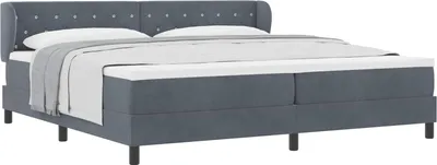 Immagine prodotto di vidaXL Letto a molle con materasso grigio scuro 200 x 200 cm in velluto
