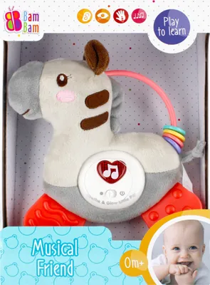Imagen del producto de Juguete musical interactivo, Zebra interactivo, 0 meses en adelante, BamBam, talla única
