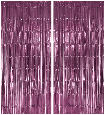 Produktbild von 2x Lametta Vorhang - rose - 91x244 cm