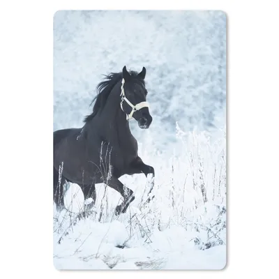 Produktbild von MuchoWow® Mauspad Mousepad Pferd - Schnee - Winter 18x27 cm - Mousepads - Maus Mat - Pad - Mausunterlage