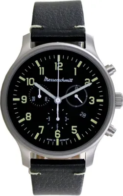 Produktbild von Aristo Herren Messerschmitt Uhr Fliegeruhr Chronograph ME-3H200L Leder