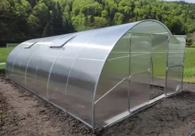 Produktbild von Gewächshaus Tunnel PROFI ZEUS 4x6 m | Treibhaus mit 6 mm Polycarbonat, Dachfenster & automatischem Fensteröffner