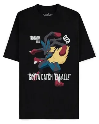 Immagine prodotto di Pokémon - Mega Lucario Gotta Catch Em All - Maglietta a maniche corte da uomo dal taglio morbido