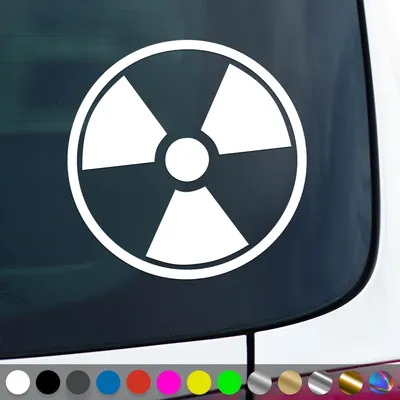 Produktbild von PantherPixel Radioaktiv Aufkleber Atomkraft Nuklear Warnung Sticker Auto Geschenkidee Farbe Weiss