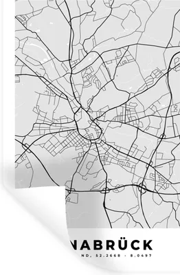 Produktbild von MuchoWow® Wandtattoo Wandsticker Wandaufkleber Osnabrück - Karte - Stadtplan - Deutschland 40x60 cm Selbstklebend und Repositionierbar - Wierderverwendbar - Selbstklebend