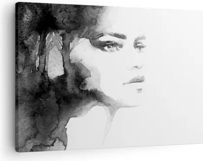 Produktbild von Bild auf Leinwand - Leinwandbild - Porträt Malerei Frau Gesicht - 70x50cm - Wand Bild - Wanddeko - Leinwanddruck - Bilder - Kunstdruck - Wanddekoration - Leinwand bilder - Wandkunst - AA70x50-2921