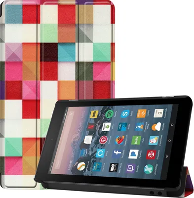 Image de Couverture pour Amazon Kindle Fire7 2017/2019 7.0 pouces Étui mince pour tablette avec fonction de support et fonction de mise en veille/réveil automatique