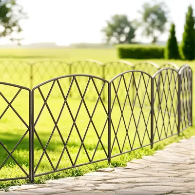 Immagine prodotto di Omgoods - Set di 5 pannelli per recinzione da giardino, in acciaio inossidabile