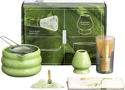 Obrázek produktu pro Do čajové soupravy Matcha Japonská čajová metla Matcha miska Stojan na čajovou metlu Baibenli dárková krabička